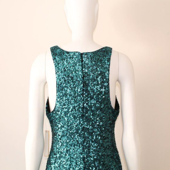 Alice & Olivia Sequin Turquoise Dress Size Medium NWT - Picture 6 of 9